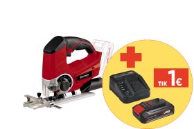 Akumuliatorinis siaurapjūklis EINHELL TE-JS 18, Solo, 18 V, Li-ion, be akumuliatoriaus ir kroviklio
