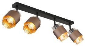 Kryptinis šviestuvas GLOBO Milley, E27, 4 x 40W, 230V, matinės bronzos spalvos, 650 x 100 x 125 mm, 15560-4C