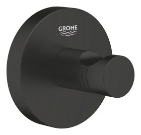 Kabliukas GROHE Quickfix Start, pakabinamas, juodos matinės spalvos, montuojamas sukant arba klijuojant, 411732430