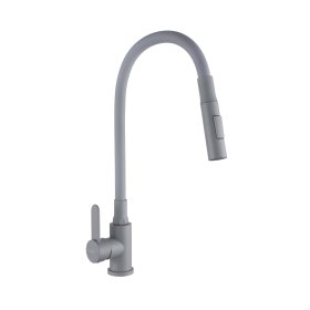 Plautuvės maišytuvas INVENA DALIS, lanksčiu 2 funkcijų snapu, spl. pilka, BZ-64-005-L