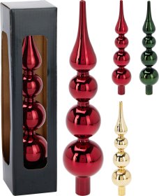 Eglutės viršūnė, stiklas, 3 skirtingos sp., ilgis 28 cm