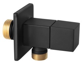 Kampinis ventilis FERRO QUADRO Z293-BL, su keramine galvute, G1/2 x 3/8, juoda, Z293-BL