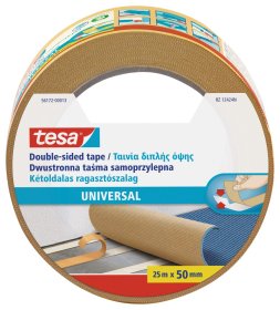 Dvipusio lipnumo juosta TESA, 50 mm x 25 m, polipropileno pagrindu