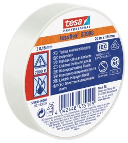 Izoliacinė juosta TESA, 19 mm x 20 m, baltos sp.