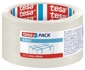Pakavimo juosta TESA Basic, 48 mm x 50 m, skaidri