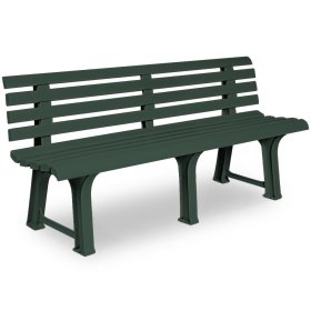 Plastikinis sodo suolas IPAE PROGARDEN Orchidea, žalios spalvos 145cm, maks. apkrova iki 120kg per viena sėdima vietą