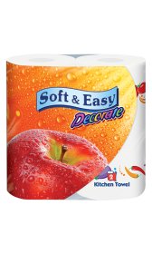 Popierinis rankšluostis SOFT&EASY, 2-jų sluoksnių, 2 vnt., N