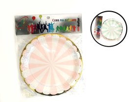 Vienkartinės lėkštės ŠVENTĖ 19 cm, 10 vnt, dryžuotos, N
