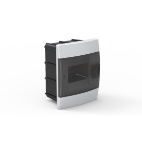 Automatinių jungiklių skydelis HOROZ, 4 modulių, IP40, su skaidriomis durelėmis, baltos sp., įleidžiamas