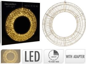 Žiedo formos LED dekoracija, 1440 LED, šiltai baltos sp., N