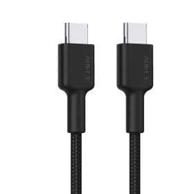Įkrovimo laidas AUKEY, USB-C į USB-C, minkštas kabelis, ilgis 1m, 100W, USB2.0, juodos sp., EU001-LLTSN1040022