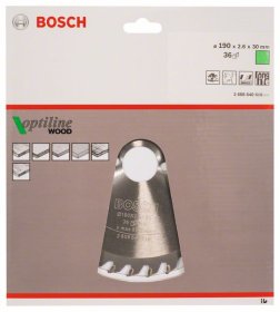 Medienos pjovimo diskas BOSCH Optiline Wood, 190 x 30 x 2,6 mm, 36