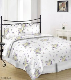 Patalynės užvalkalų komplektas KARALIŠKAS MIEGAS, 200 x 220, 50 x 70 cm, 3 dalių su užtrauktuku, gėlių rašto, baltos sp.