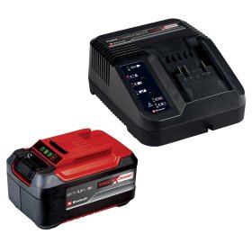 Akumuliatoriaus ir kroviklio komplektas EINHELL PXC, 5,2 Ah, komplekte 1 x 5,2 Ah talpos akumuliatorius ir kroviklis, dulkėms, korozijai ir mechaniniams pažeidimams atsparus korpusas