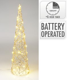 Kalėdinė LED dekoracija Eglė, šiltai baltos sp., 16 x 16 x 60 cm, be baterijų