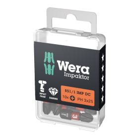 Atsuktuvo antgalis WERA, 851/1 IMP DC PH3 25mm, 10vnt.