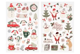 Kalėdinių lipdukų rinkinys KAPEL Xmas Joy, 2 skirtingi dizainai