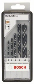 Grąžtų komplektas medienai BOSCH Robust Line, 4, 5, 6, 8, 10 mm