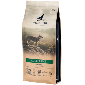 Sausas šunų ėdalas WOLFOOD Essential, be grūdų, suaugusiems šunims, su ėriena ir tapijoka, 14 kg