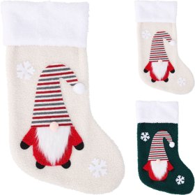 Kalėdinė dovanų kojinė Nykštukas, 2 skirtingi dizainai, 43 x 25 cm