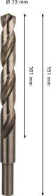 Grąžtas metalui BOSCH HSS-Co, DIN 338, 13 × 101 × 151 mm