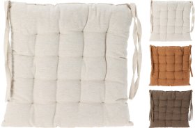 Pagalvėlė kėdei, 39 x 39 cm, 3 skirtingos spalvos, 80 % medvilnės ir 20 % poliesterio