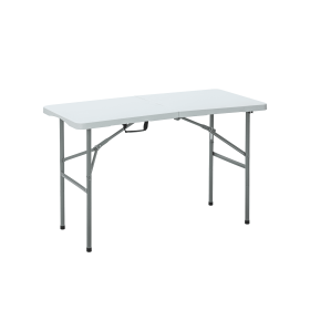Sulankstomas lauko stalas HATIS, 122 x 60 x 50/74 cm, baltas