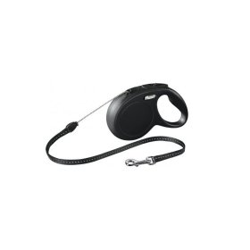 Pavadėlis FLEXI Classic, S, iki 12kg 8m virvelinis, juodos spalvos