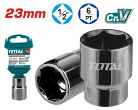 Šešiakampė galvutė TOTAL, CR-V(50BV30), 1/2", 23 mm, ilgis 38 mm, THTST12231