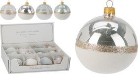 Eglutės žaisliukas, stiklas, 4 skirtingos sp., skersmuo 8 cm