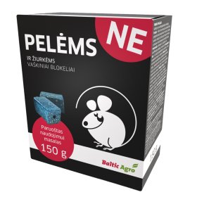 Nuodai graužikų naikinimui, Pelėms ir žiurkėms NE, vaškiniai blokeliai, 150 g