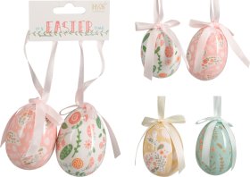 Velykinė dekoracija Kiaušiniai, pakabinami, 2 vnt., 2 skirtingų dizainų