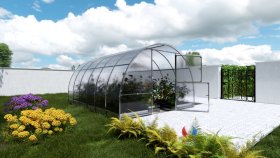 Šiltnamis KLASIKA Easy, 12 m2, 4 mm polikarbonatinė danga, 3 x 4 m, arkos formos