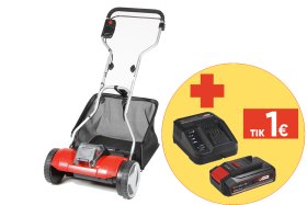 Akumuliatorinė rotacinė vejapjovė EINHELL GE-HM 18/38 Li-Solo, 18 V, pjovimo plotis 38 cm, 45 l krepšys, svoris 10,5 kg, be akumuliatoriaus ir kroviklio