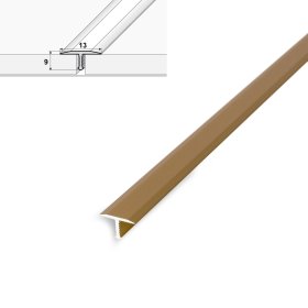 Aliumininis grindų profilis HESORA H 22T D1, 1,3 x 0.9 x 250 cm, universalus, lankstus, mat.aukso spalvos, kilmės šalis ES