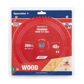 Medienos pjovimo diskas skersinio pjovimo staklėms SPECIALIST+ Wood Premium, 255x30 mm, 48 dantys