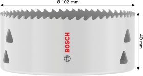 Bimetalinė gręžimo karūna BOSCH, 102 mm