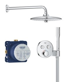 Potinkinė dušo sistema GROHE PRECISION SMARTCONTROL, su termostatu, Vitalio Joy 260mm lietaus galva ir Vitalio Get dušeliu, chromo spalva, 34878000