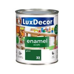 Universali akrilinė emalė LUXDECOR, 0,75 l, (33) Atogrąžų miškas, blizgus, vandens pagrindu