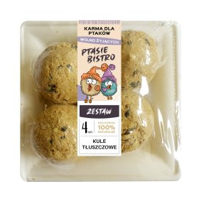 Riebalų kamuoliukai PTASIE BISTRO, laukiniams paukščiams, 360g (4vnt x 90g)