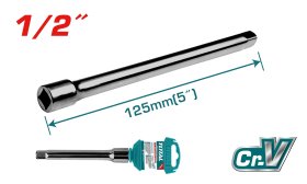 Prailgintojas galvutėms TOTAL, 1/2”, 40Cr, 127 mm, THEB12051