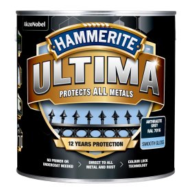 Antikoroziniai dažai HAMMERITE Ultima, 2,2 l, antracito sp., blizgūs