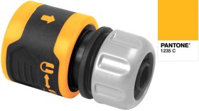 Greita jungtis žarnai HERVIN GARDEN+ HG-24303-01, tinka Ø13 mm (1/2") žarnoms, saugus užfiksavimo mechanizmas, metalinis dangtelis