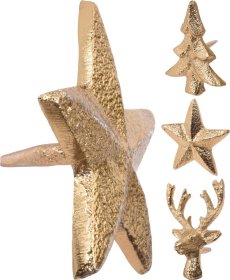 Žvakės papuošimas, įvairių formų, auksinės sp., 5 cm