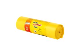 Šiukšlių maišai PLASTA PLASTIC rūšiavimui, 60 l., 8 vnt., geltoni, 28 mikr.