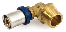 Presuojama alkūnė GENERAL FITTINGS, d26-3/4", išorinis sriegis