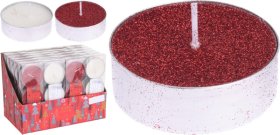 Arbatinės žvakutės su blizgučiais, 5,5 cm., 3 vnt., 2 spalvos, N