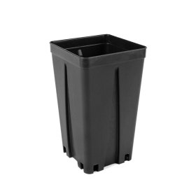 Vazonėlis sodinukams QUADRO, su apsauga nuo šaknų susisukimo, juodos sp., 10 x 10 x 17 cm., 1,4 l