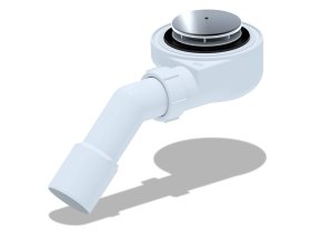 Sifonas dušo padėklui ANI E451CEU, 1 1/2, skersmuo 50 mm, aukštis 74,5 mm, chromuota išleidimo anga, išleidimo vamzdis 45 40x50