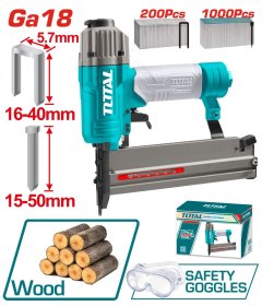 Pistoletas TOTAL, pneumatinis, 15-50 mm vinims, 16-40 kabėms, 0.4-0.7 Mpa, (vinys 1000vnt., kabės 1000vnt.) TAT81501